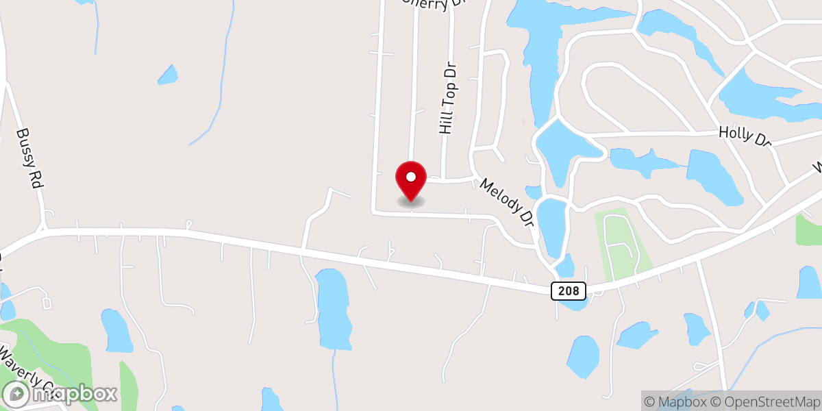 Map showing location of Melody lakes Baptist Church