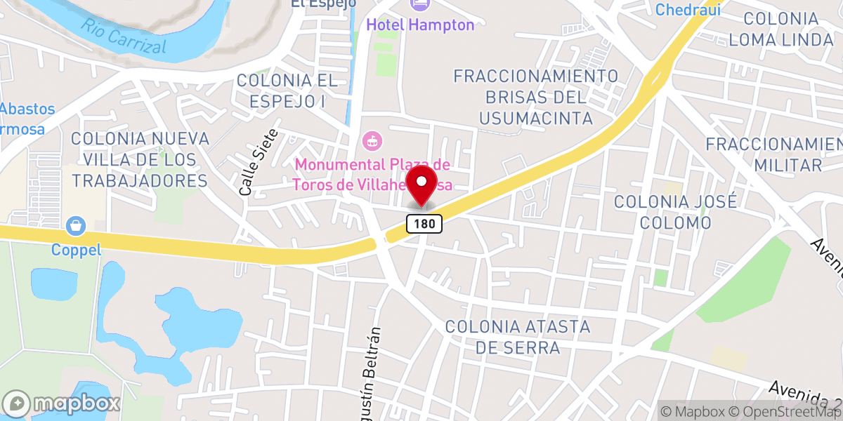 Map showing location of Centro Amistad