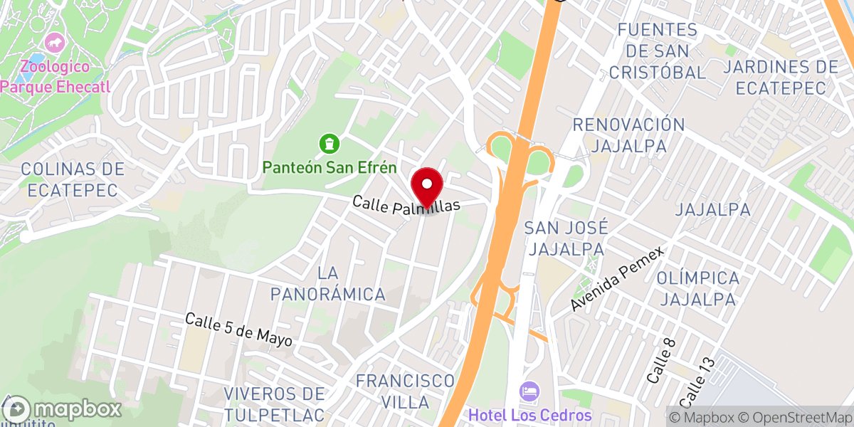 Map showing location of Iglesia Cristiana EL TABERNACULO