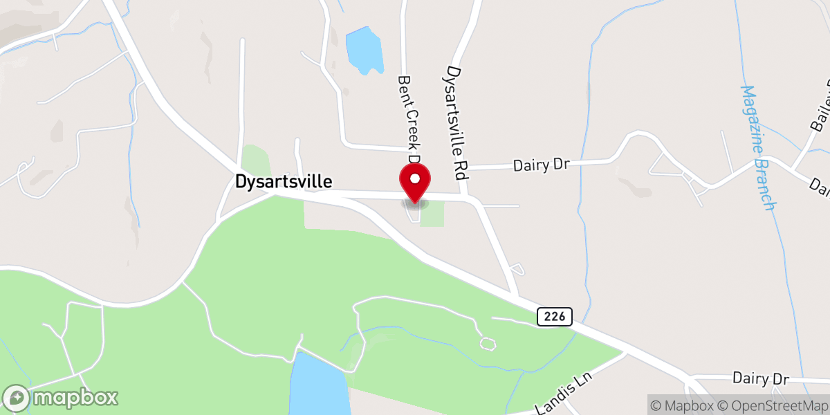 Map showing location of Trinity United Methodist Church