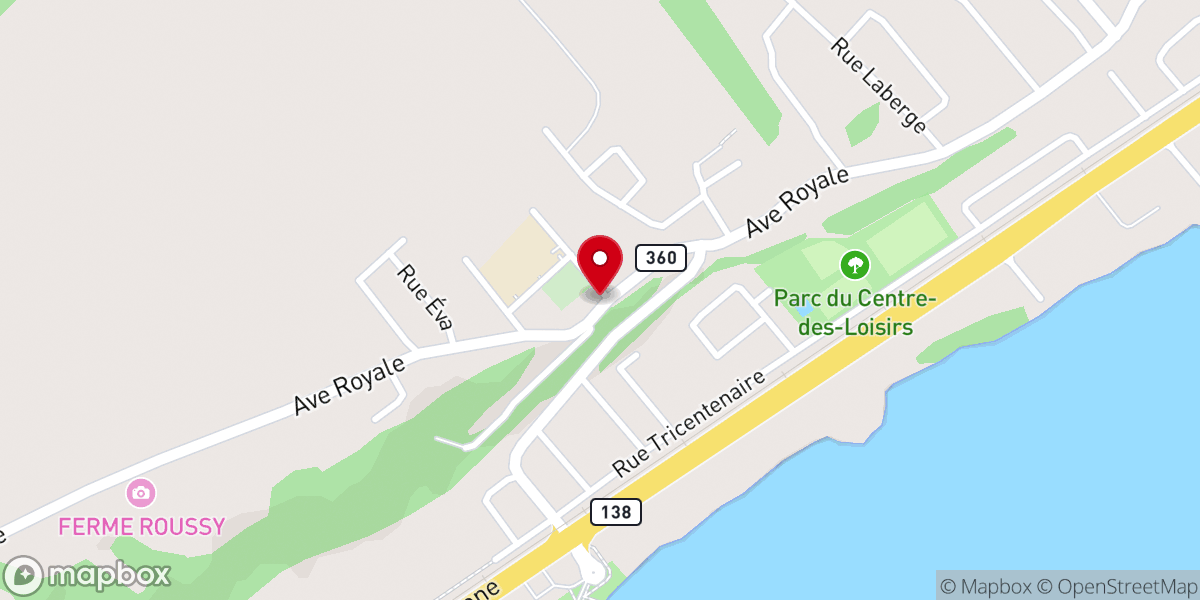 Map showing location of L’Ange-Gardien Church