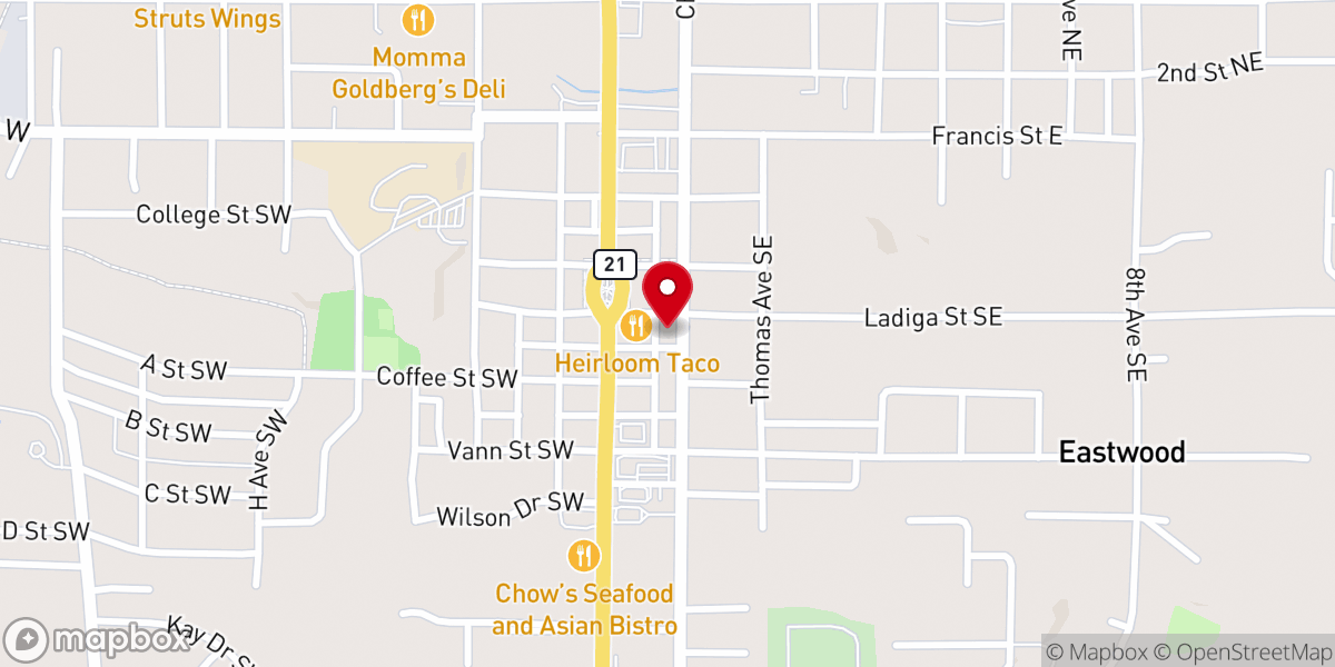 Map showing location of St. Luke’s Episcopal Church