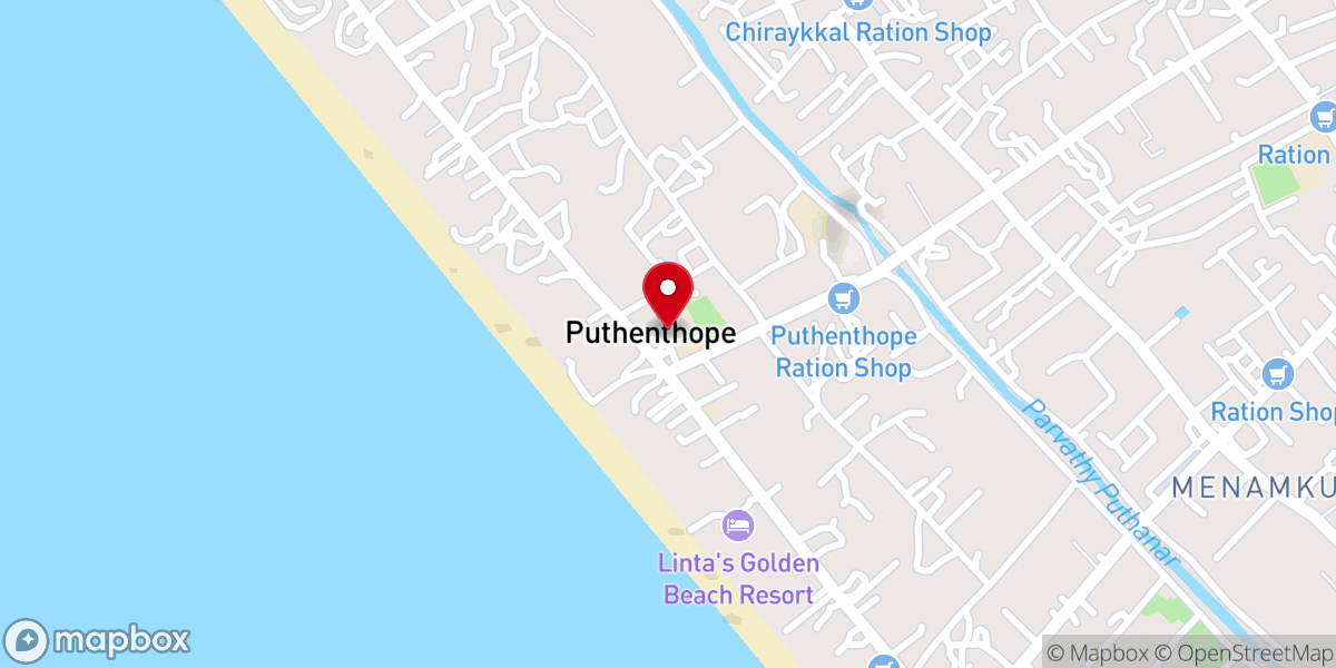 Map showing location of St. Ignatius of Loyola Latin Catholic Church, Puthenthope