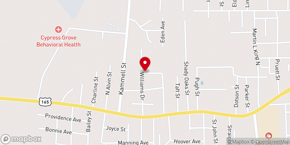 Map showing location of Williams Drive Church-Christ