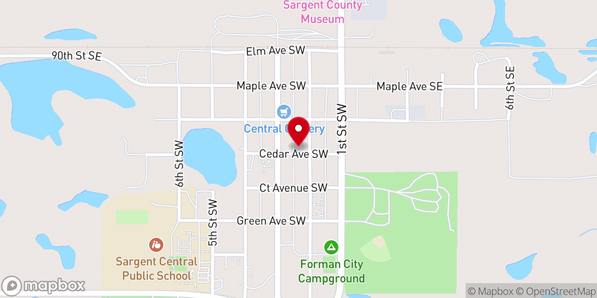 Map showing location of Trinity Lutheran Church ELCA