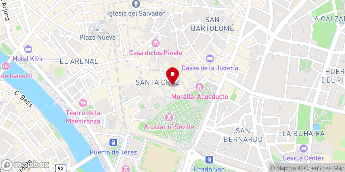 Map showing location of Hospital Los Venerables