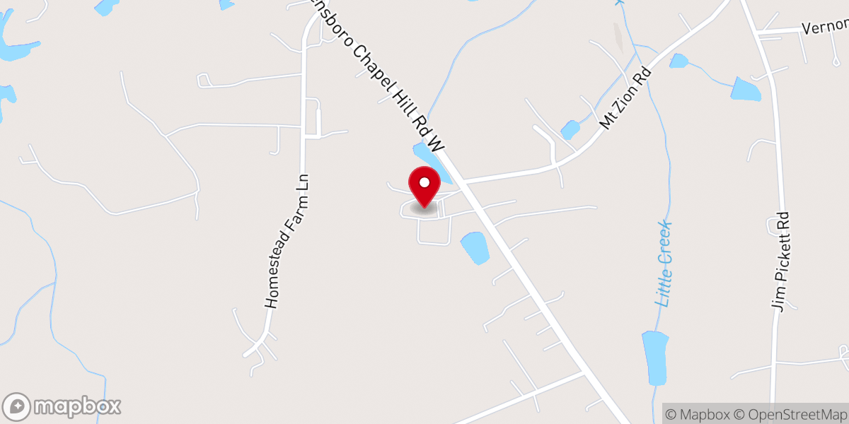 Map showing location of MT. Zion Baptist Church