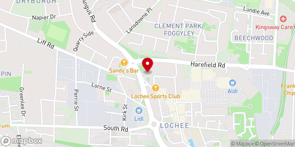 Map showing location of Westgait Church of Scotland - Lochee