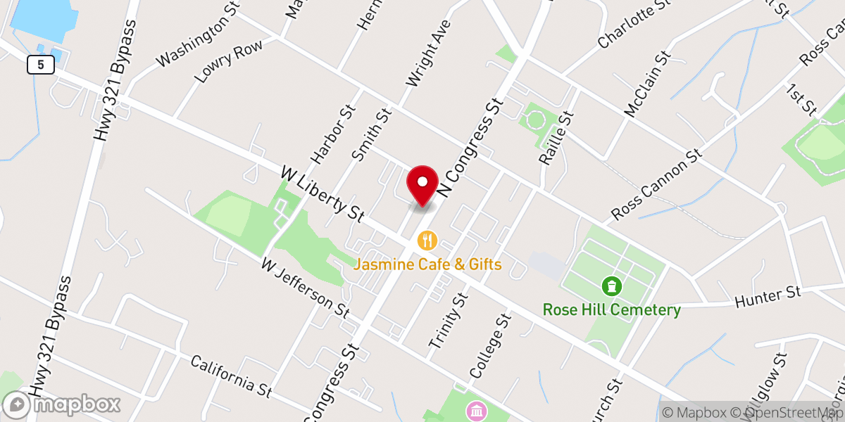 Map showing location of Hillcrest Baptist Church @ Sylvia