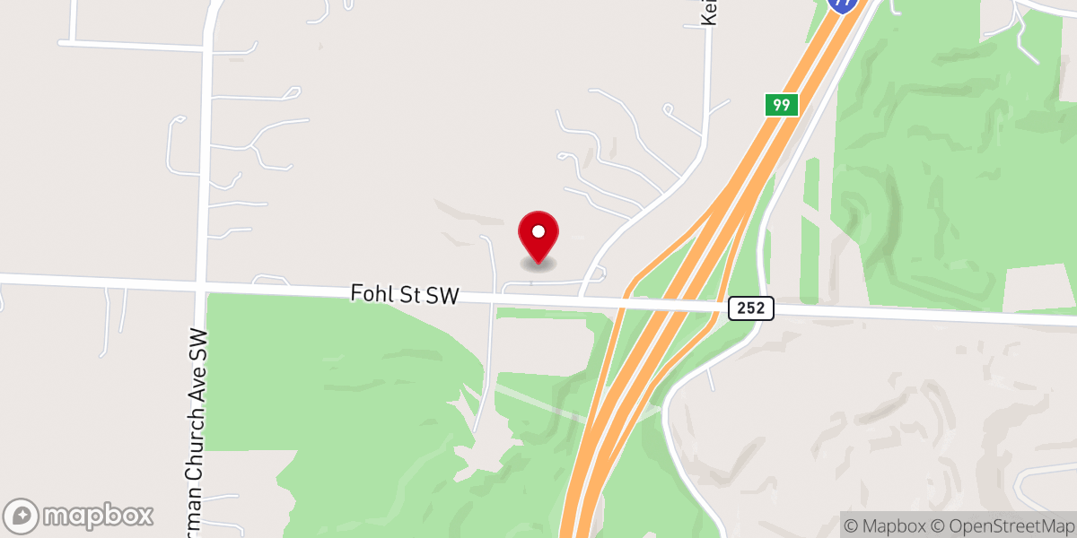 Map showing location of Fellowship Baptist Church