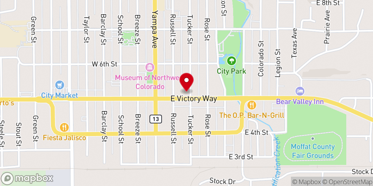 Map showing location of Victory In Grace Baptist Church Craig CO