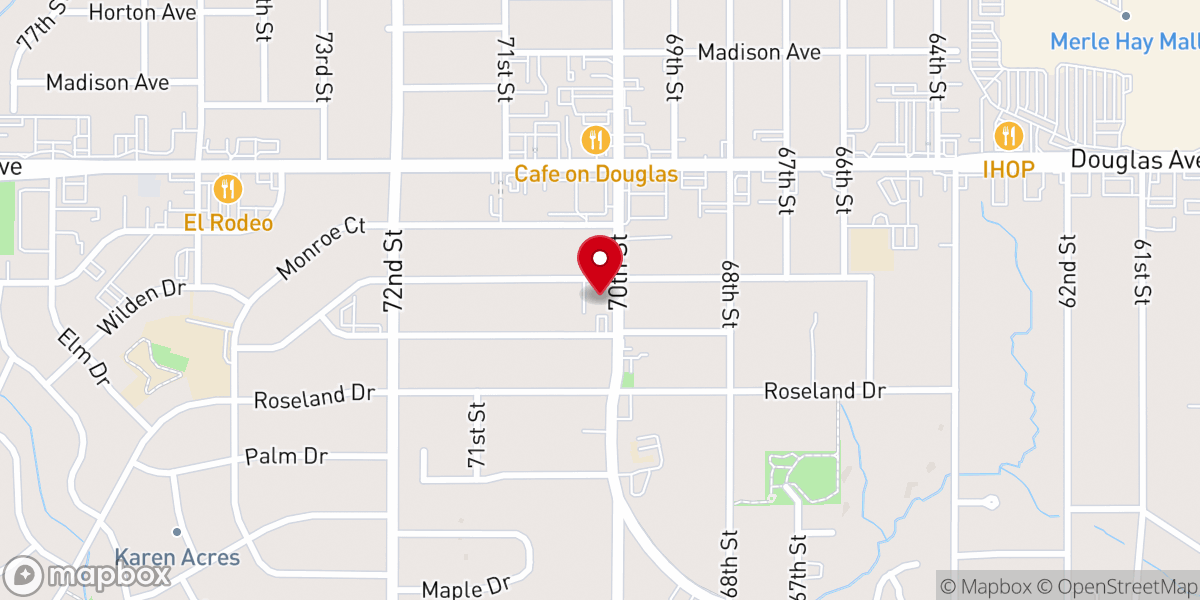 Map showing location of Urbandale United Church of Christ
