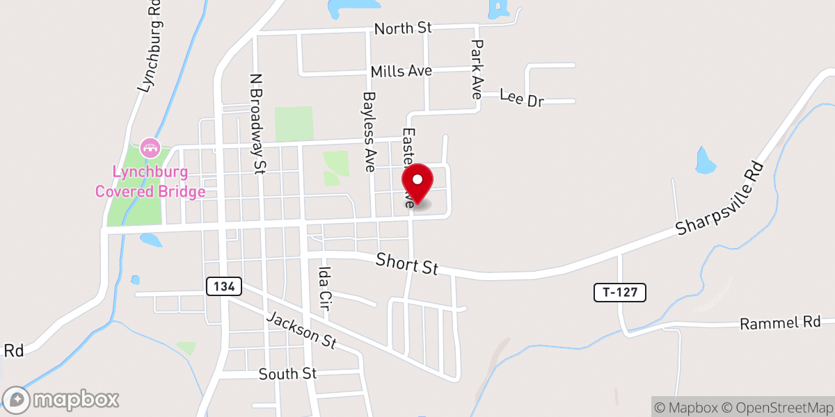 Map showing location of St Paul Lutheran Church