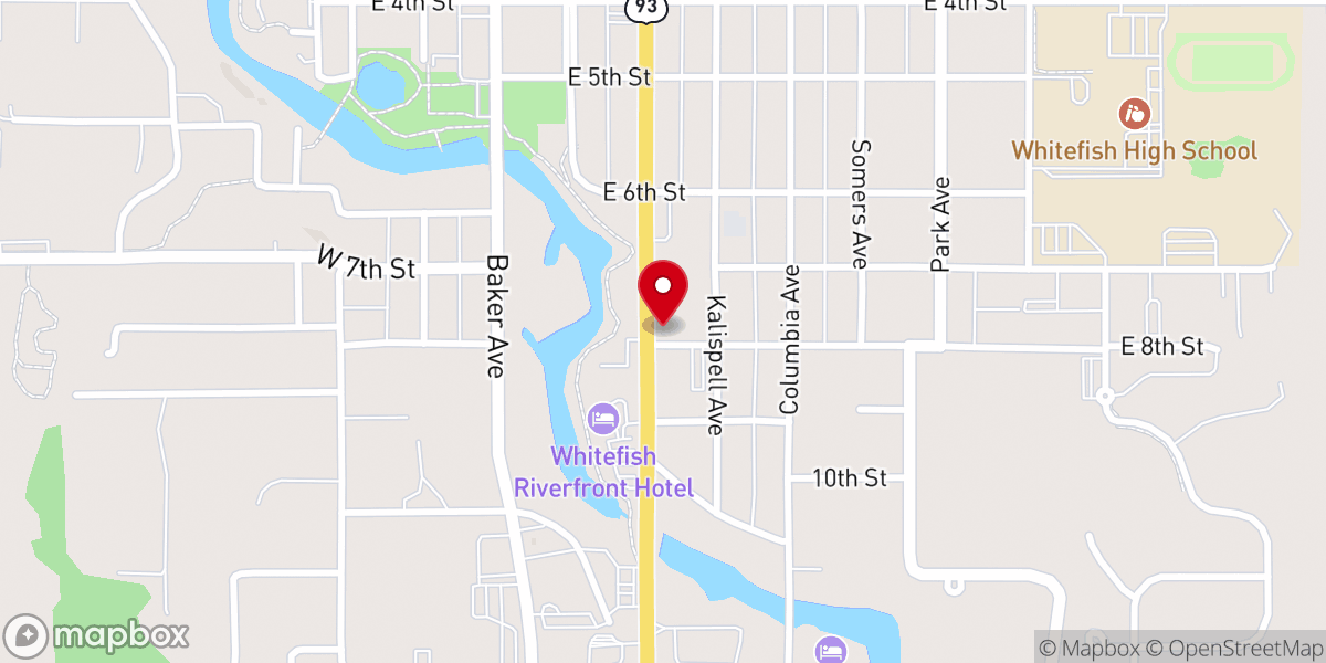 Map showing location of Mission Mountain Organics - Whitefish Dispensary