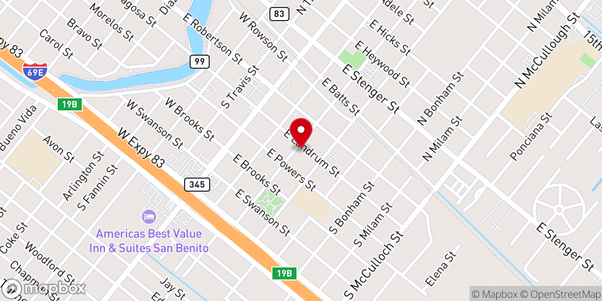 Map showing location of Iglesia Alpha Y Omega