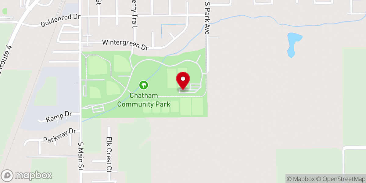 Map showing location of Chatham Community Park