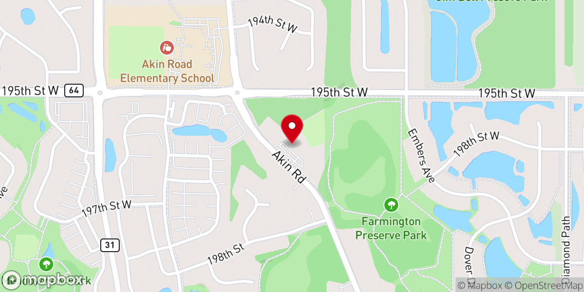 Map showing location of Bible Baptist Church