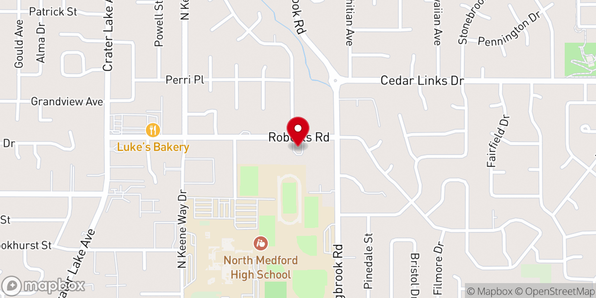 Map showing location of Pentecostals of Rogue Valley