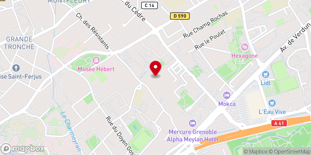 Map showing location of Eglise Réformée Baptiste du Grésivaudan