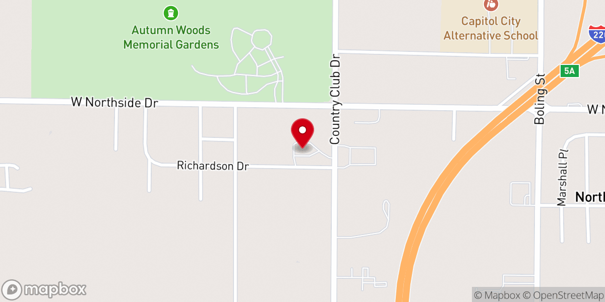 Map showing location of Greater Antioch M.b. Church