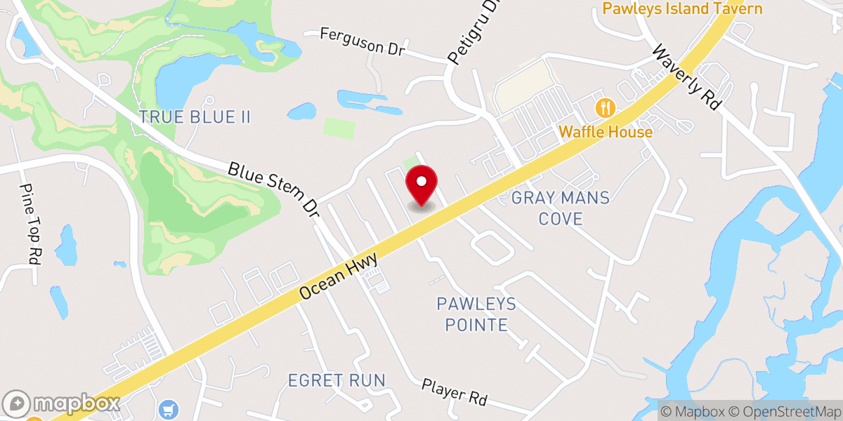 Map showing location of Pawleys Island Presbyterian