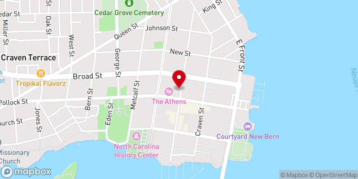 Map showing location of Harrison Center