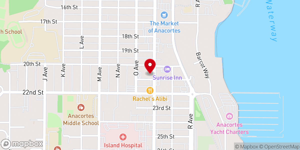 Map showing location of Econo-Wash Laundry & Dry Cleaners