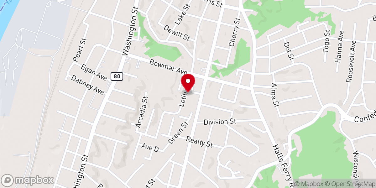 Map showing location of King David Baptist Church