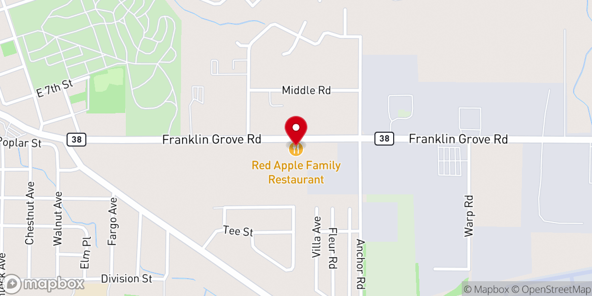 Map showing location of Red Apple