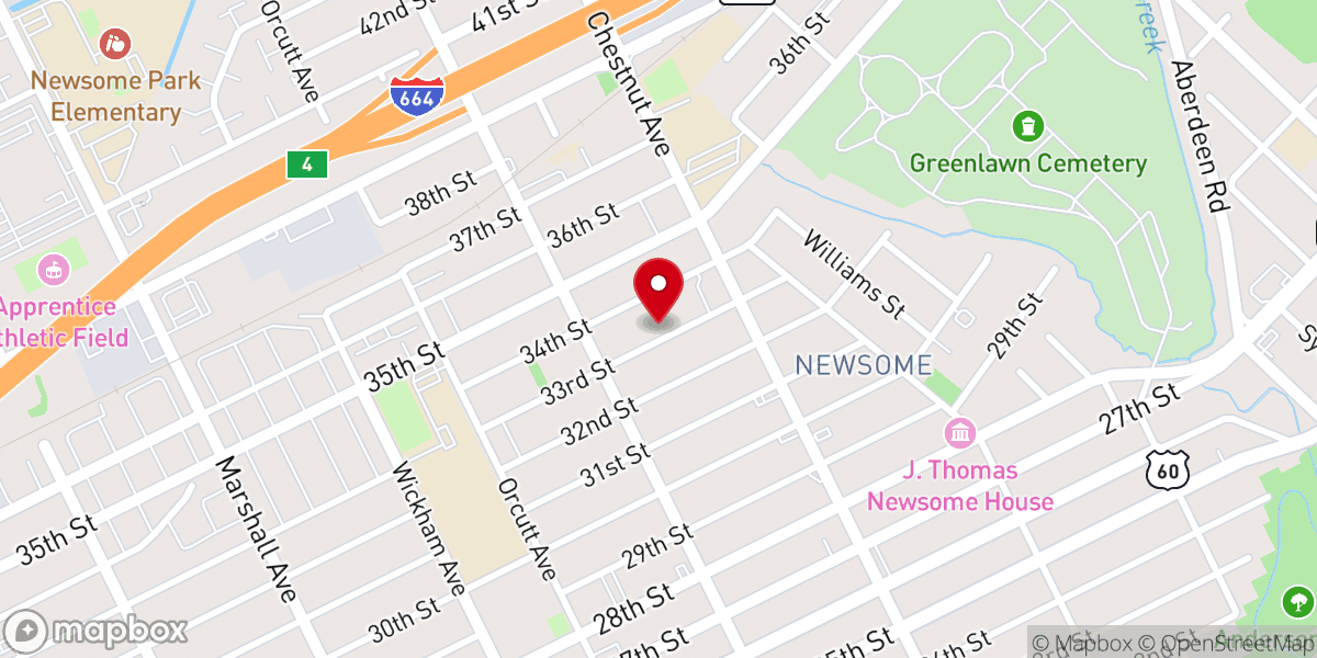 Map showing location of Mt Calvary Baptist Church