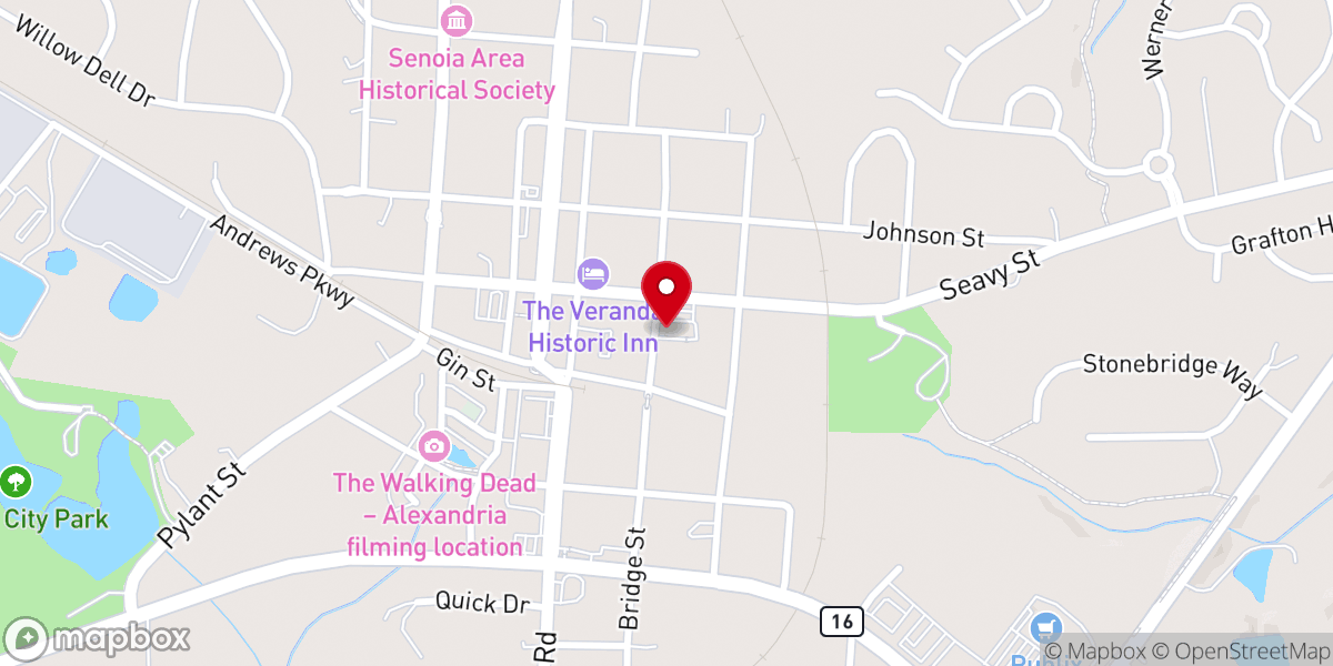 Map showing location of Senoia United Methodist Church