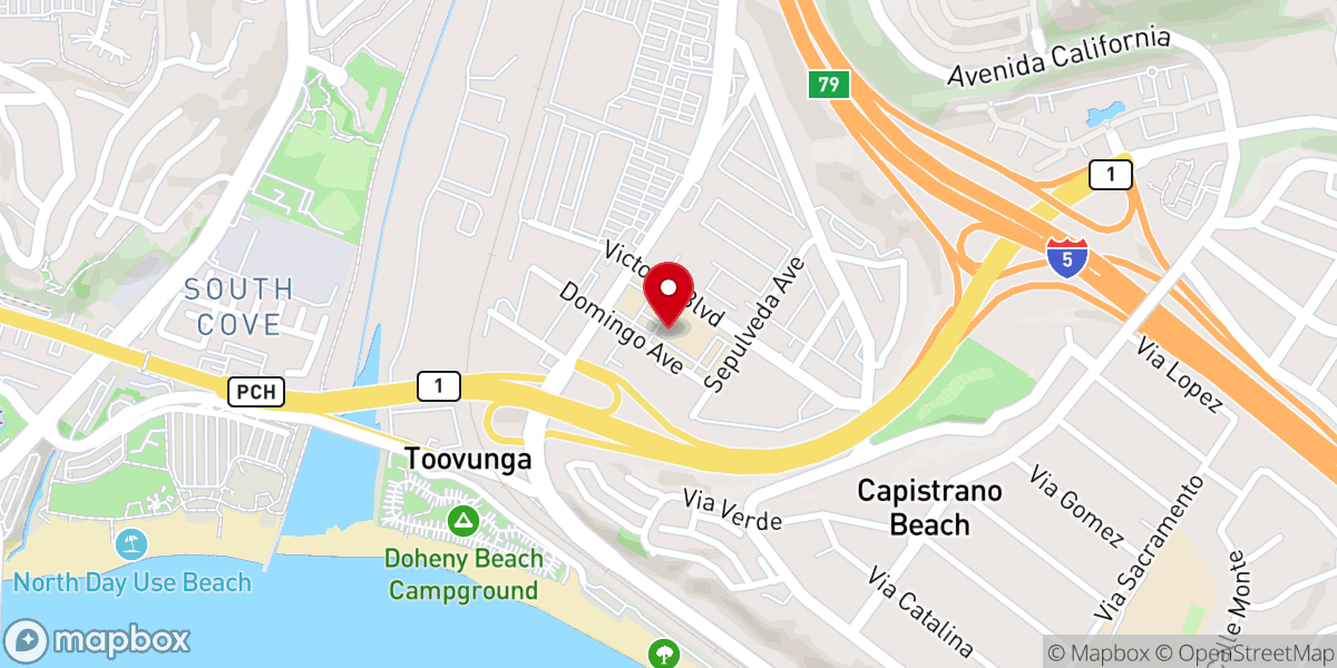 Map showing location of Capo Beach Church