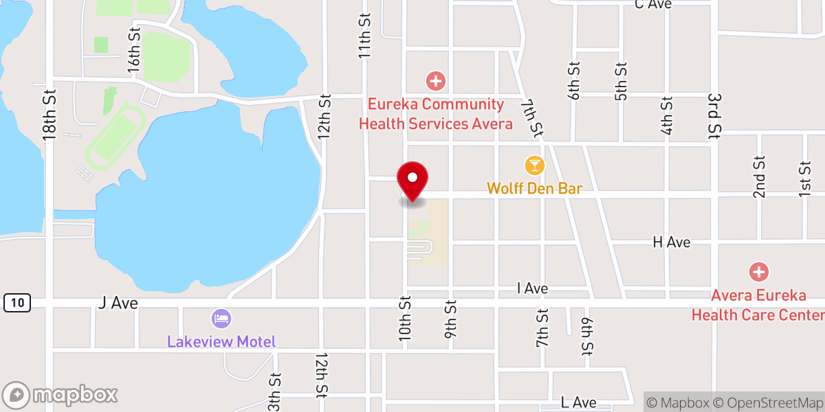 Map showing location of Zion American Lutheran Church (ELCA)