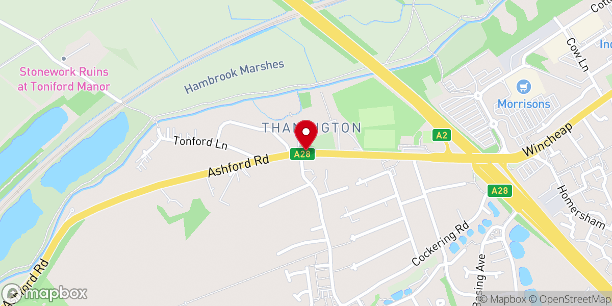 Map showing location of St Nicholas Church, Thanington