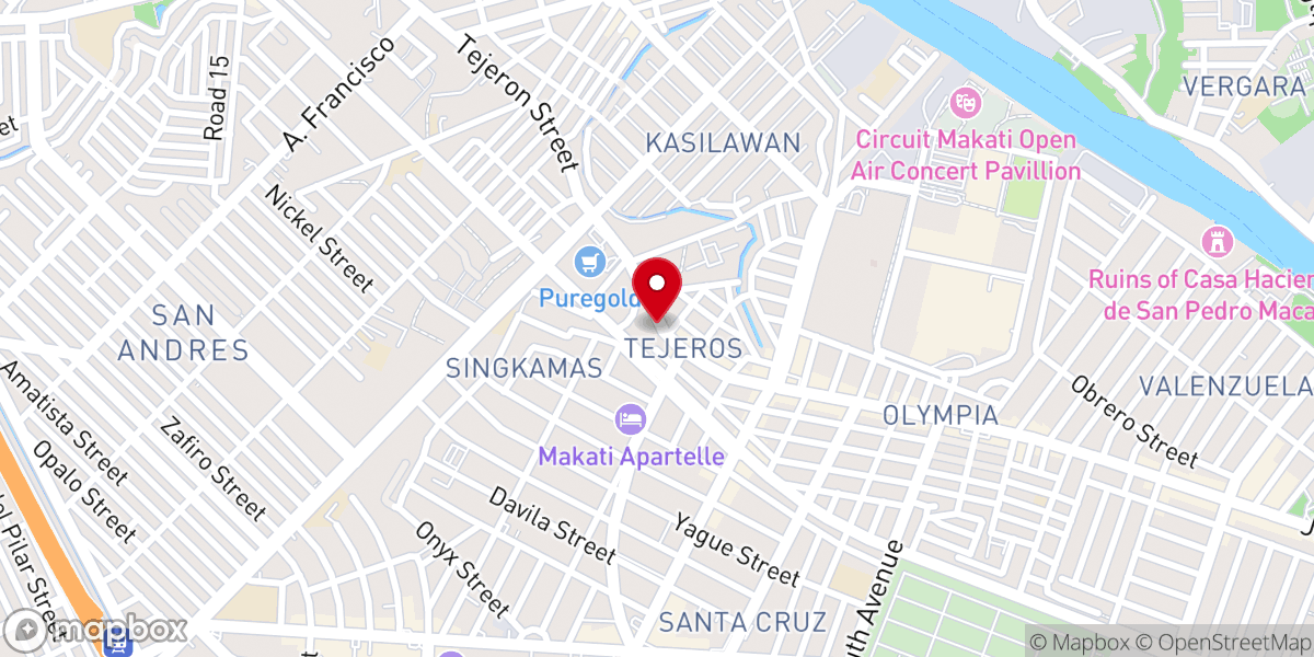 Map showing location of Holy Cross Parish Church - Tejeros, Makati City (Archdiocese of Manila)