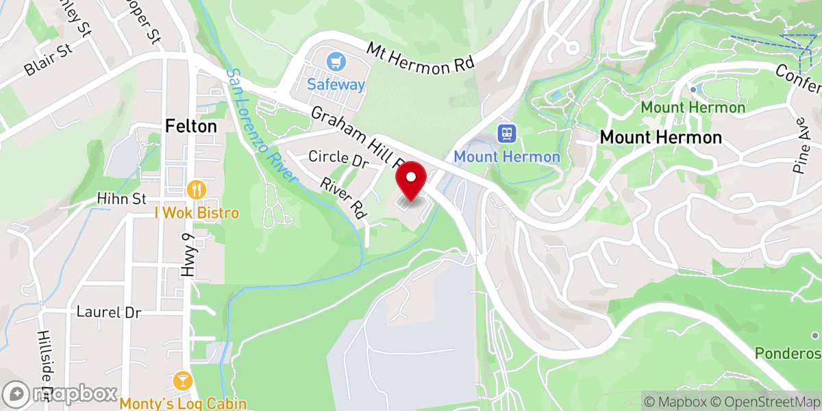 Map showing location of Felton Bible Church