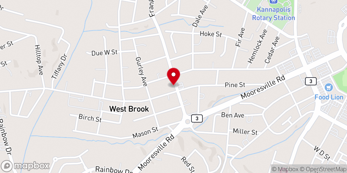Map showing location of West Point Baptist Church