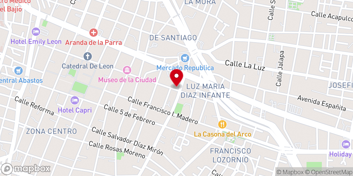 Map showing location of Templo de Nuestro Señor Redentor El Mezquitito.