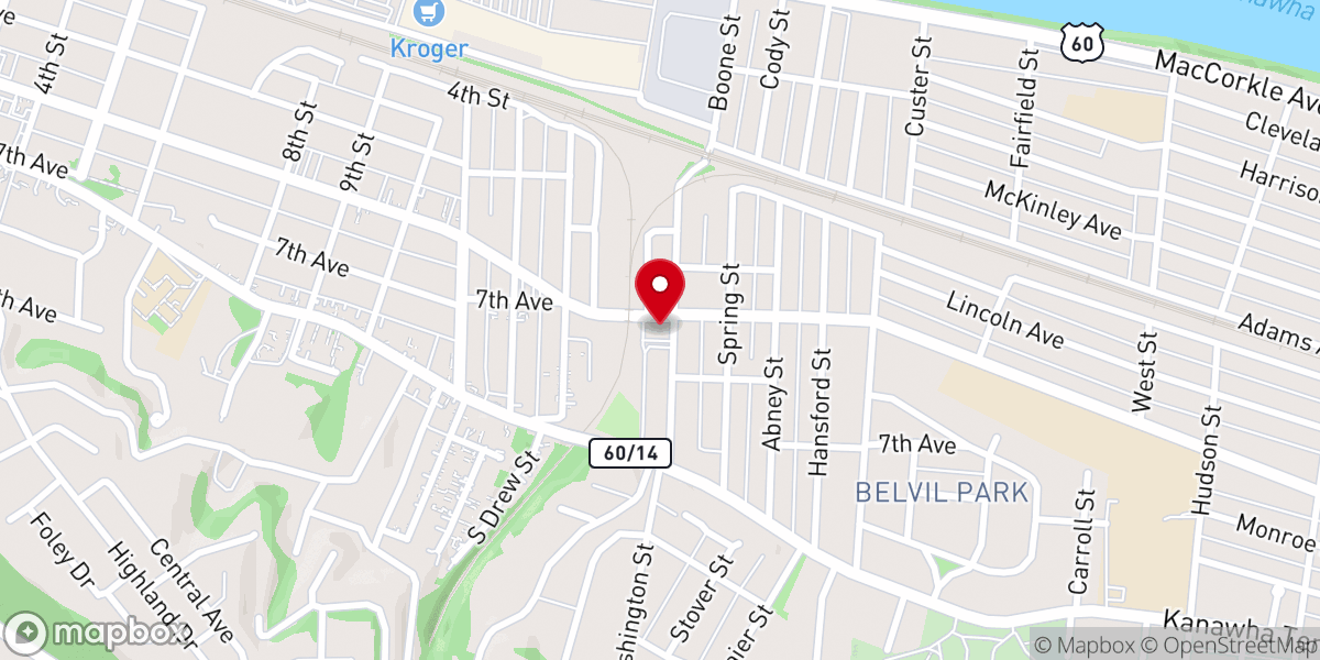Map showing location of Washington Street Church of Christ