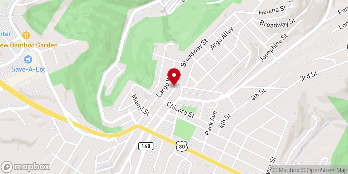 Map showing location of Broadway Alliance Church