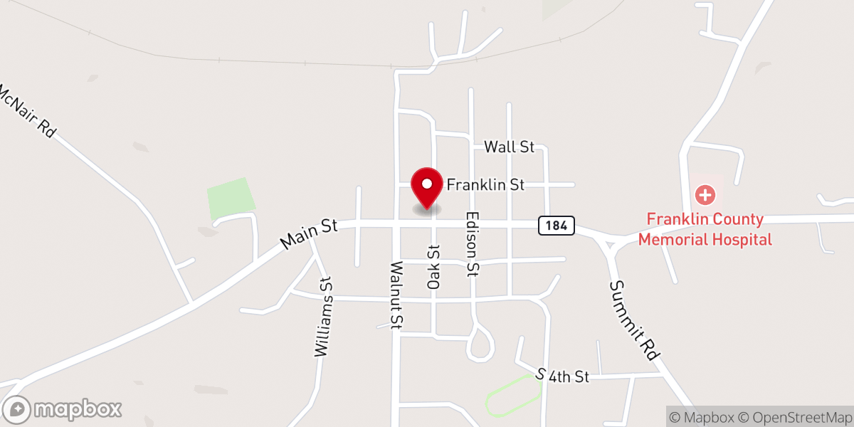 Map showing location of Meadville Presbyterian Church