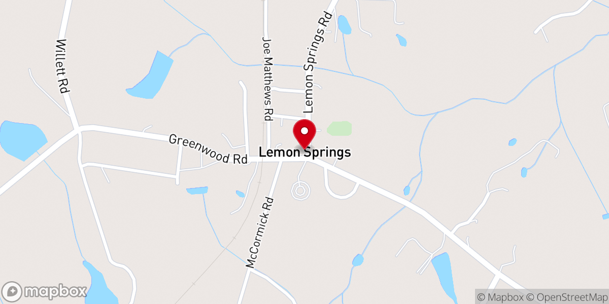 Map showing location of Lemon Springs
