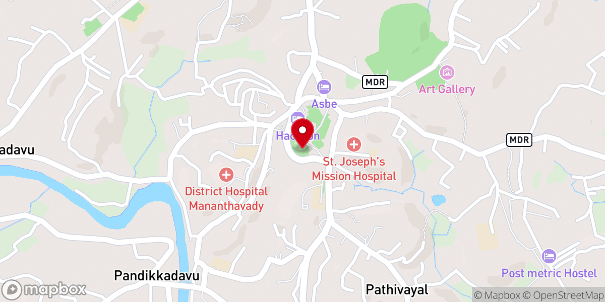 Map showing location of Mananthavady Norbertines