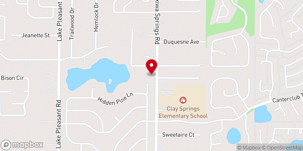 Map showing location of Wekiwa Springs Baptist Church