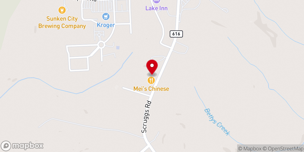 Map showing location of Old Oak Cafe