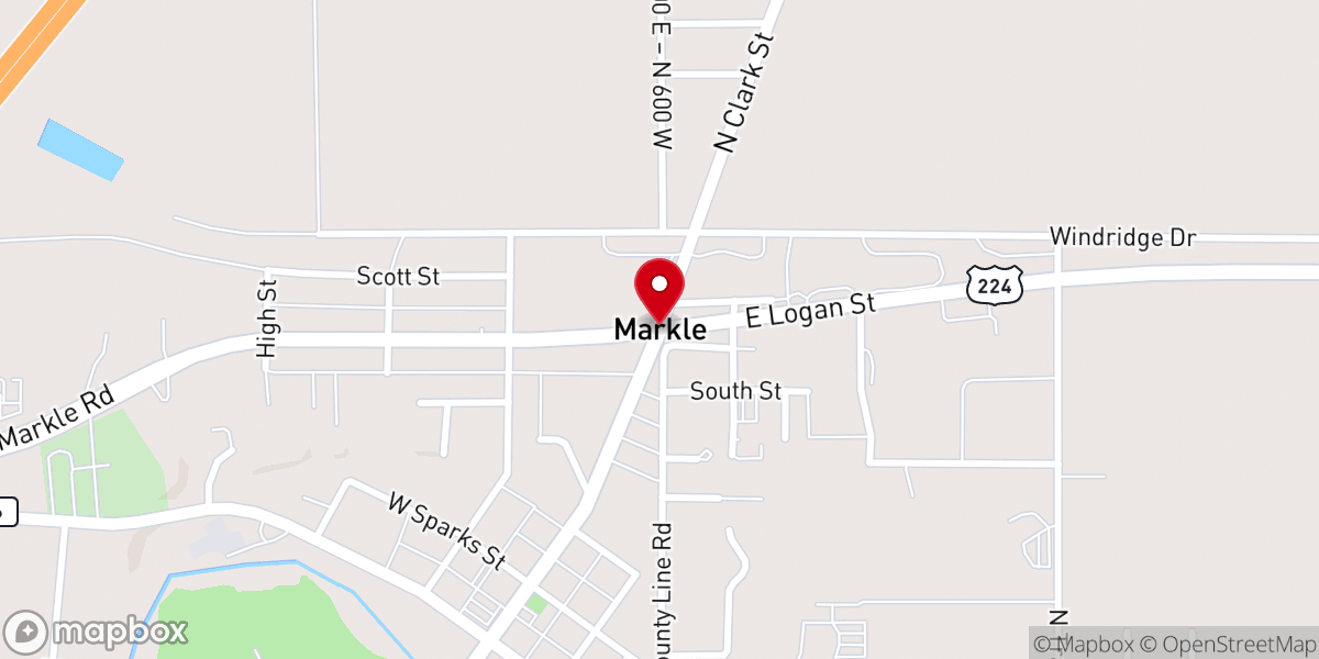 Map showing location of Markle