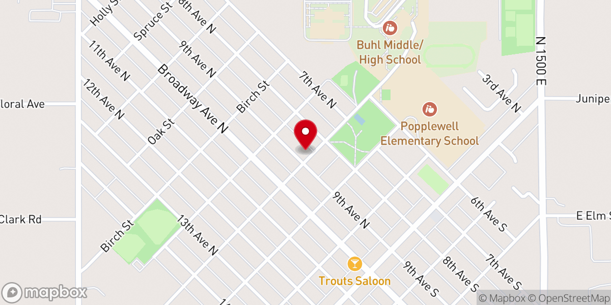 Map showing location of Magic Valley Baptist Church