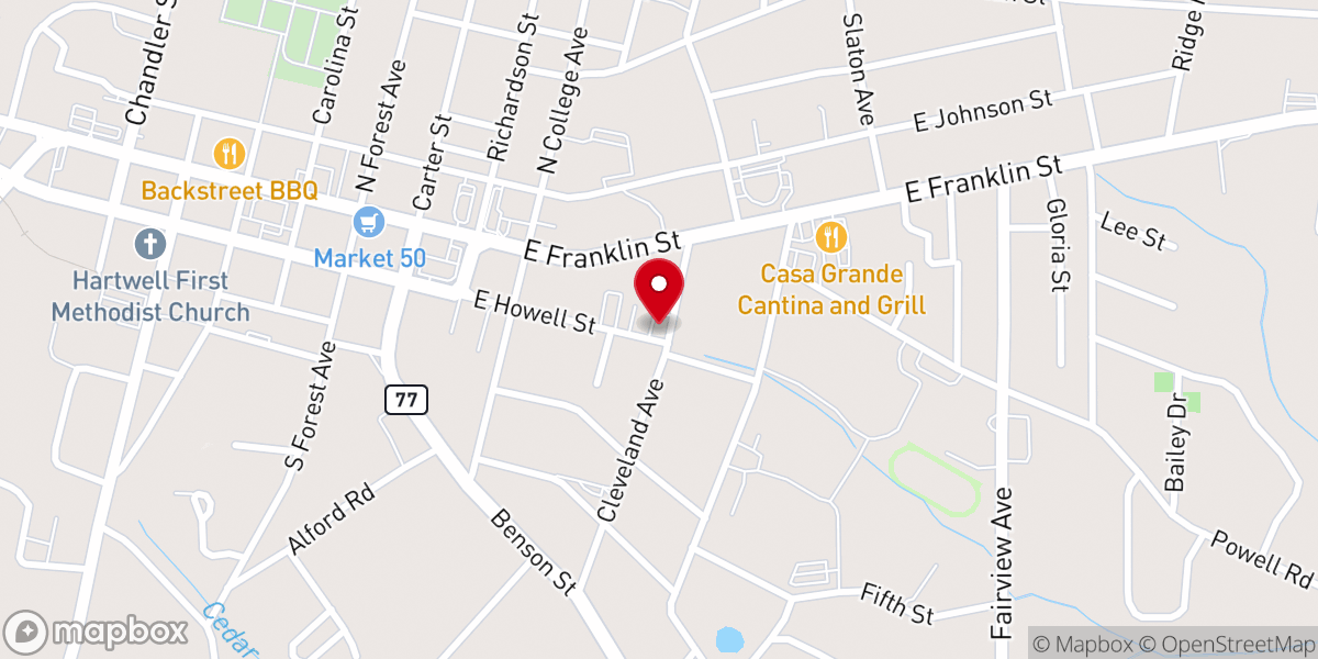 Map showing location of Church of Christ