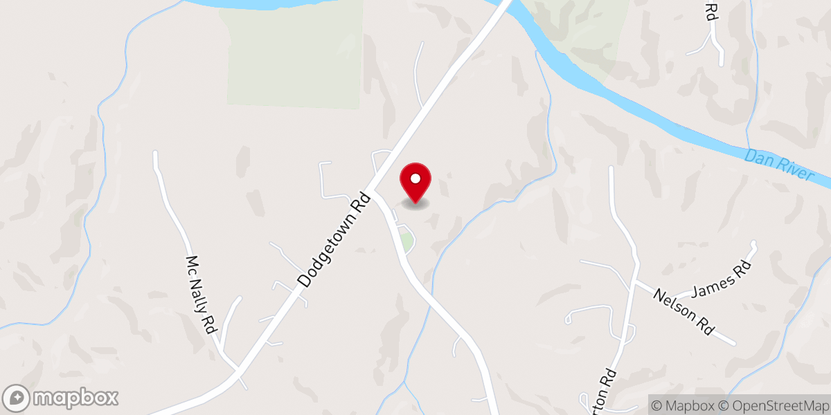Map showing location of Meadows Baptist Church