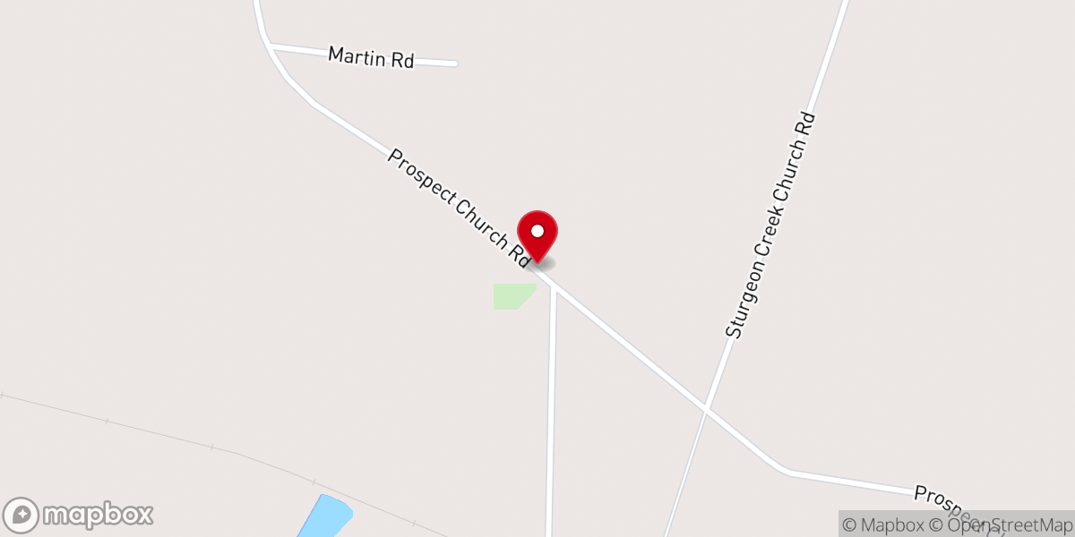 Map showing location of Prospect Church